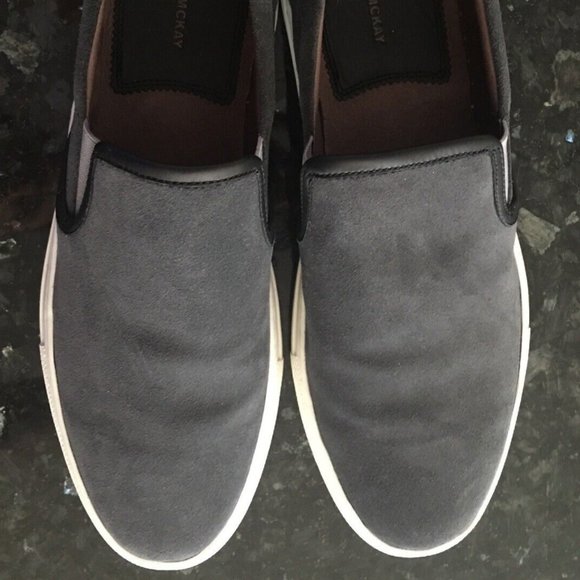 BLAKE MCKAY MEN\'S NEW $180 SIZE 9 M GRAY CHARCOAL SUEDE LEATHER SLIP-ON SNEAKERS main image 6
